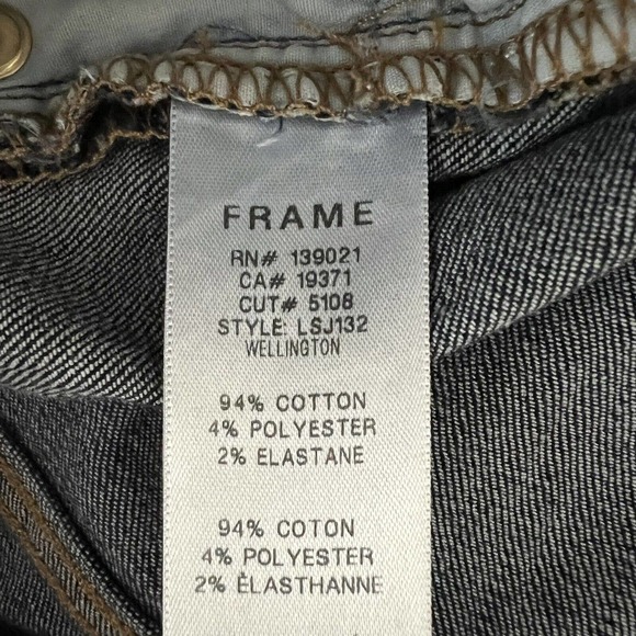 FRAME Women's Le Skinny de Jeanne Wellington Dark Frayed Hem Jeans - Size 25 - Picture 7 of 7